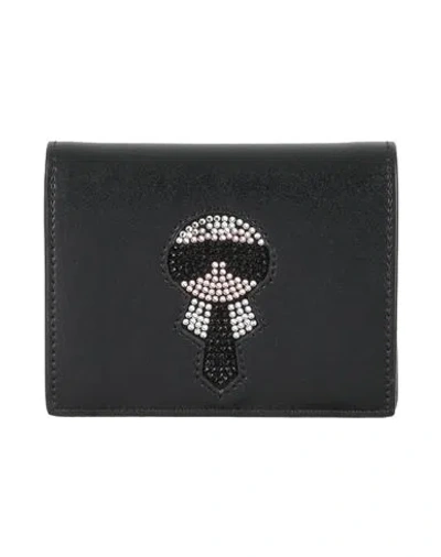 Fendi Woman Wallet Black Size - Leather