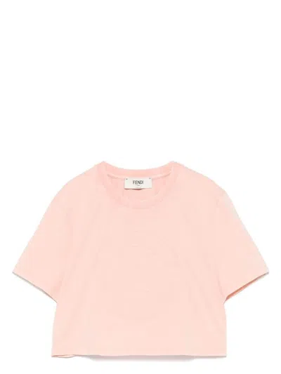 FENDI WOMEN'S 3DROMA CROPPED T-SHIRT