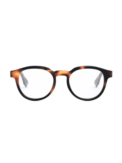Fendi Women's 50mm Round Acetate Eyeglasses In Brown