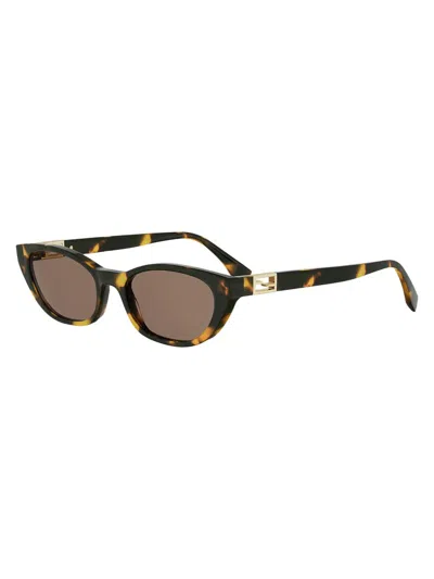 Fendi Women's 56mm Baguette Logo Cat-eye Sunglasses In Brown