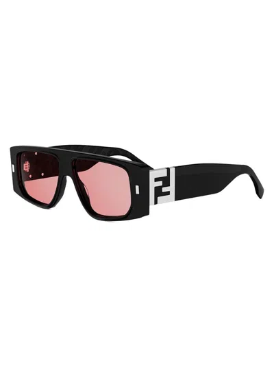 Fendi Women's 56mm Rectangular Sunglasses In Black