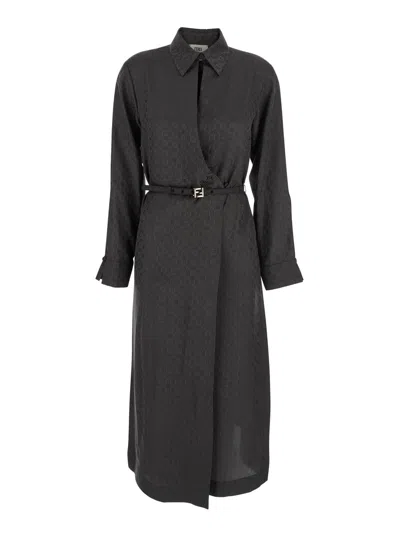 Fendi Women Abito Chess Ff Jacqu In Black