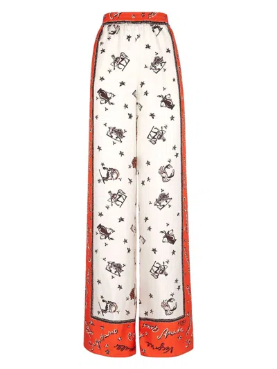 FENDI WOMEN'S ALLOVER ASTROLOGY PRINTED PYJAMA TROUSERS