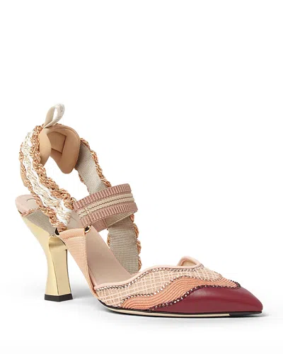 Fendi Women's Amaren Apricot Peach Pumps In Multi