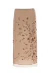 Fendi Embroidered Tulle Maxi Skirt With Sheer Overlay