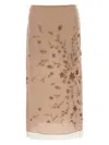 Fendi Embroidered Tulle Maxi Skirt With Sheer Overlay