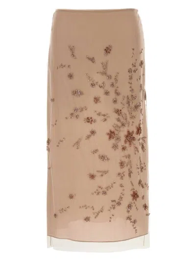 FENDI WOMEN'S ANTIQUED TULLE SKIRT