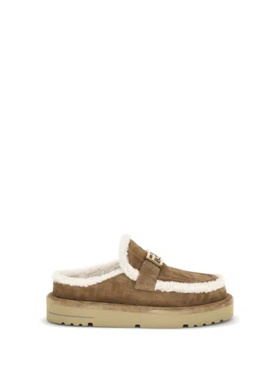 Fendi Women Après Chic Sheepskin Mules In Brown