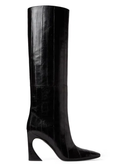 FENDI WOMEN'S ARCO 95MM EEL SKIN KNEE-HIGH BOOTS