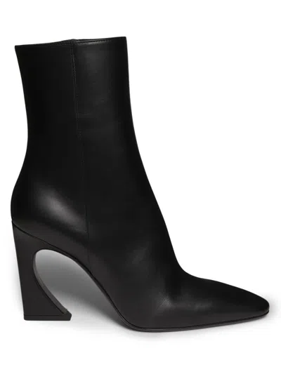 FENDI WOMEN'S ARCO 95MM LEATHER ANKLE BOOTS