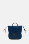 Fendi Women Backpack Denim Flock Ffbackpack Denim Flock Ff In Blue