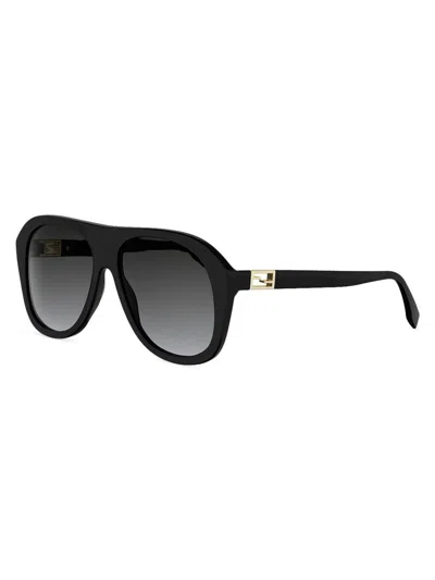 Fendi Women's Baguette 57mm Pilot Sunglasses In Black