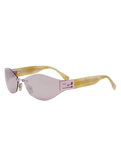 Fendi Women's Baguette 74mm Geometric Sunglasses In Purple