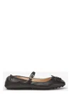 Fendi Black Nappa Leather Baguette Ballet Flats