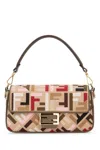 Fendi Canvas Bag With Multicolor Ff Embroidery In Multi