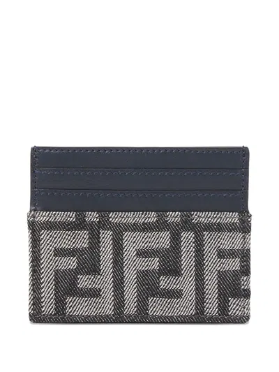 Fendi Women Baguette Card Case In Gray