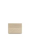 Fendi Yellow And Beige Leather Flat Card Holder In Multicolor