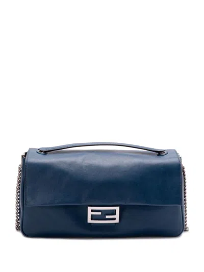 Fendi Women Baguette Chain Large Leather Shoulder Bag In Multi