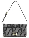 Fendi Women Wallet On Chain Tessuto Ff In Black