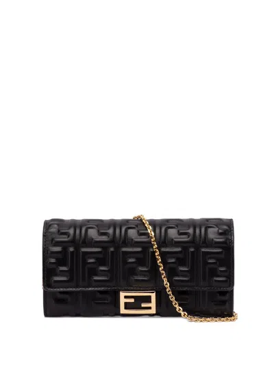 Fendi Women `baguette` Continental Wallet With Chain In Multi