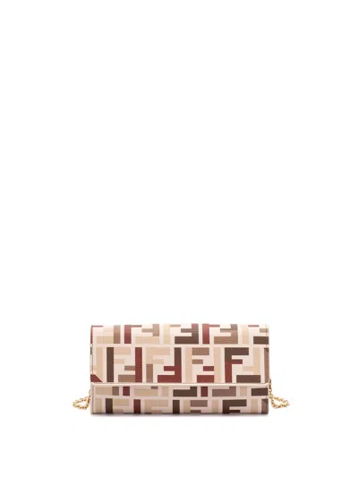 FENDI FENDI WOMEN `BAGUETTE` CONTINENTAL WALLET WITH CHAIN