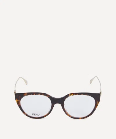 Fendi Women's Baguette Ff Havana Acetate And Metal Glasses