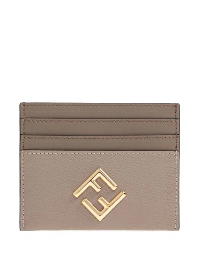 Fendi Women Baguette Leather Card Case In Brown