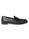 Fendi Nappa Leather Baguette Loafers Fringe Detail In Black