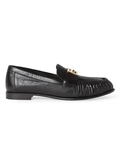Fendi Women's Baguette Leather Penny Loafers In Black