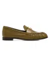 Fendi Women's Baguette Leather Penny Loafers In Green