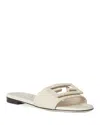Fendi Leather Slippers Flat Sole Open Toe Studded Detail In Multi