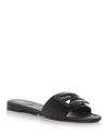 Fendi Baguette Ff Tube Medallion Flat Sandals In Black