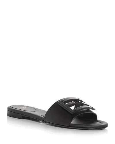 Fendi Women's Baguette Leather Slides In Multi