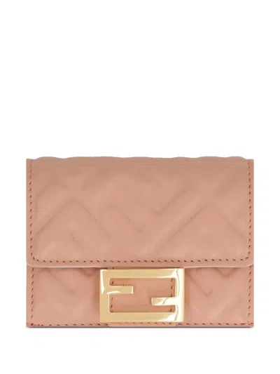 Fendi Women Baguette Leather Trifold Wallet
