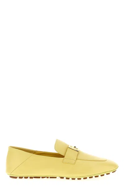 Fendi Baguette Loafers In Yellow