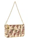 Fendi Pouch With Chain In Multicolor Ff Fabric In Multi