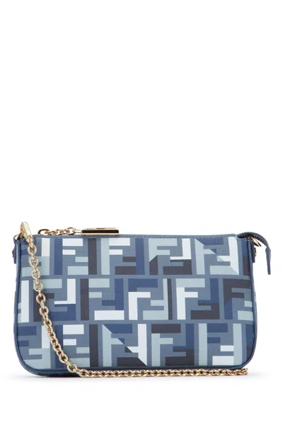 Fendi Women Baguette Pouch Tessuto Ff Pu