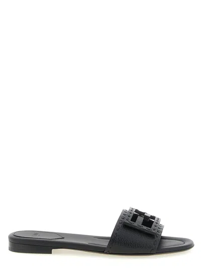 Fendi Women's Baguette Slides In Black