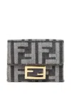 Fendi Women Baguette Trifold Wallet In Gray