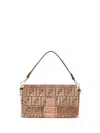 Fendi Medium Baguette Ff-pattern Shoulder Bag In Pink