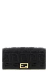 Fendi Baguette Continental Chain Wallet In Black