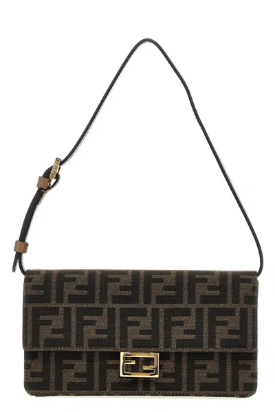 Fendi Women 'baguette' Wallet On Chain In Brown