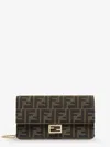 Fendi Women Baguette Wallet On Chain Ff Jacquard Fabric Shoulder Bag In Multi