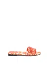 Fendi Women `bandana` Embroidery With Logo Slides
