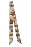 Fendi Graphic Print Rectangular Lightweight Scarf In Multicolor