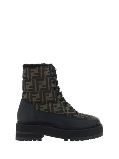 Fendi Women Biker Boots In Black