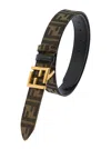 Fendi Women Black And Brown Ff Reversible Belt With Logo Buckle In Leather Woman In Multi