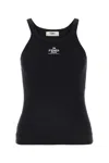 Fendi Women Black Cotton Tank Top In Multi