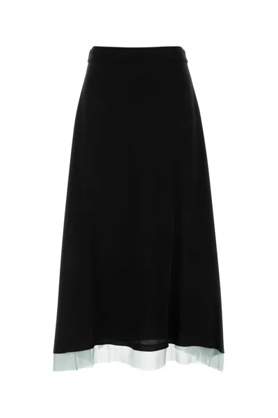 FENDI FENDI WOMEN BLACK CREPE SKIRT