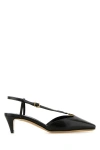 Fendi 'fold' Slingback Leather Kitten Heel In Black